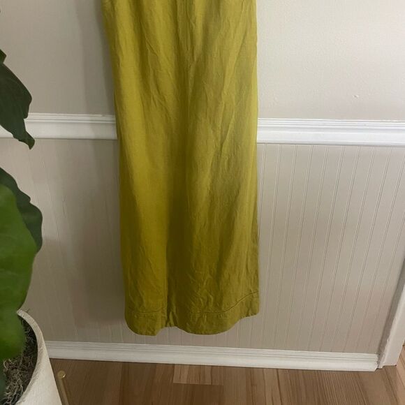Zara Women's Green Linen Spaghetti Strap Maxi Dress Small - Picture 5 of 8